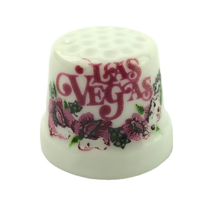 Vintage Collector's Porcelain Thimble Las Vegas