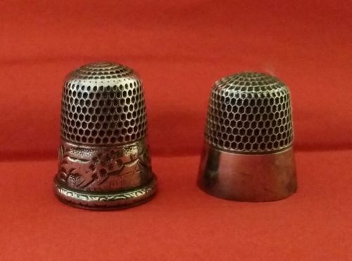 Lot Of 2 Vintage Sterling Silver Thimbles