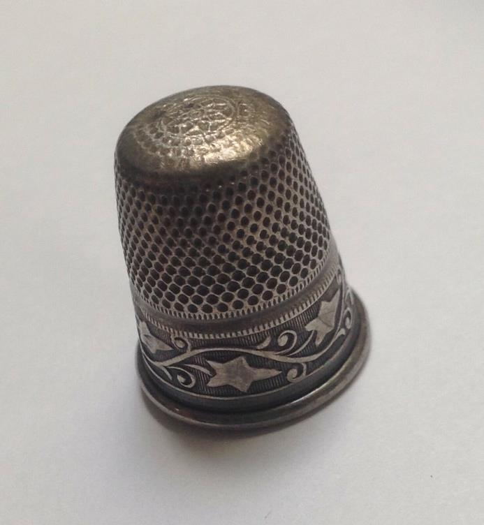 Antique Ivy Vine Band Sterling Silver Thimble~Germany~Size 6
