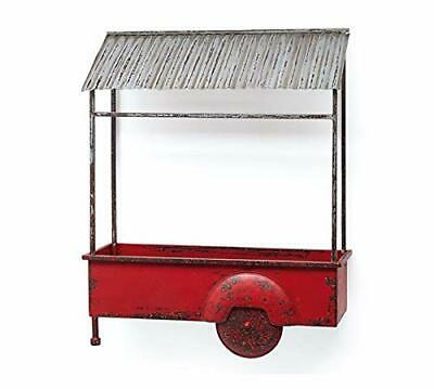 burton+BURTON Wall Mounted Red Tin Cart Display