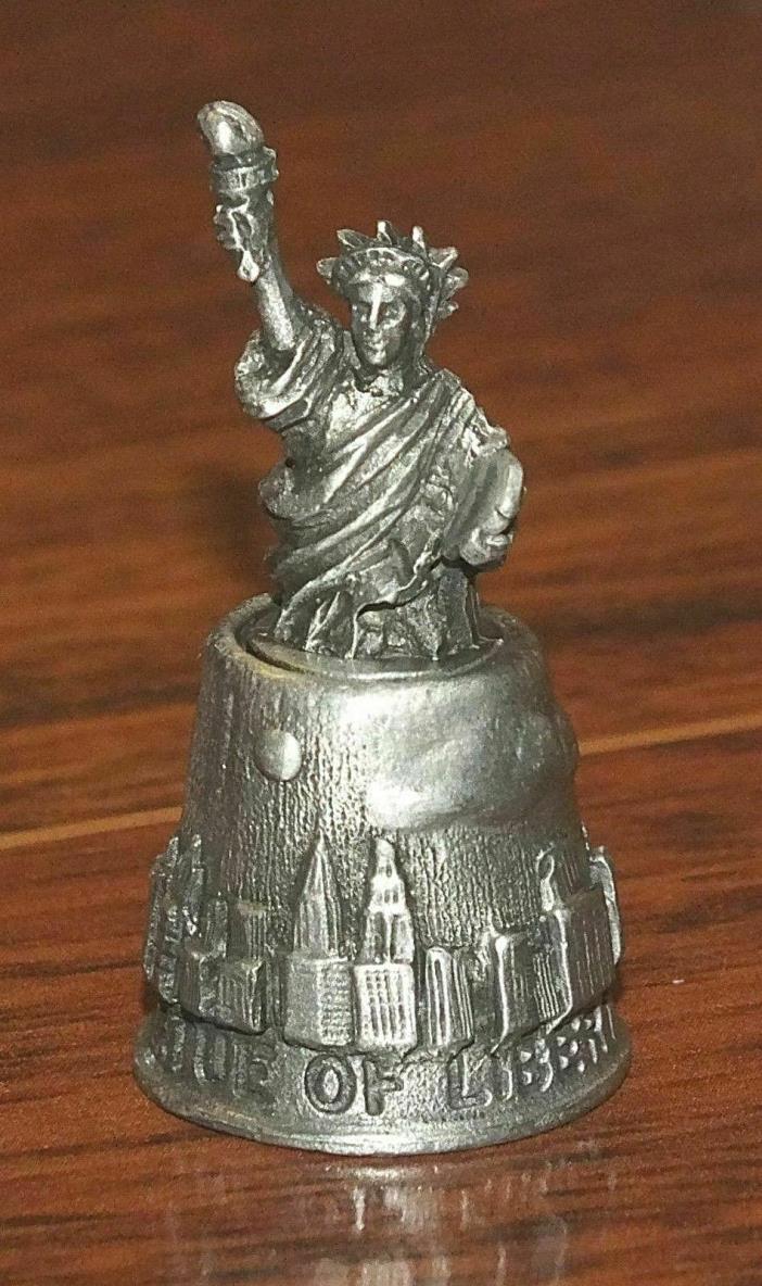 Statue of Liberty New York Skyscrapers Pewter Collectible Souvenir Thimble!