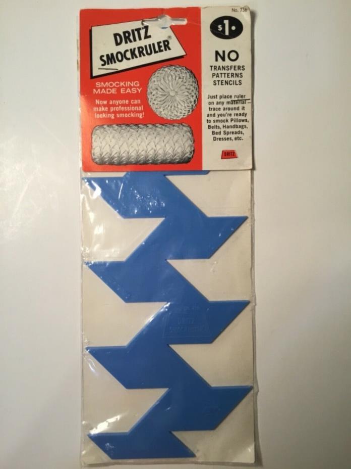 Vintage Dritz Smockruler Blue Smocking Made Easy No. 738 NIP Crafts Sewing