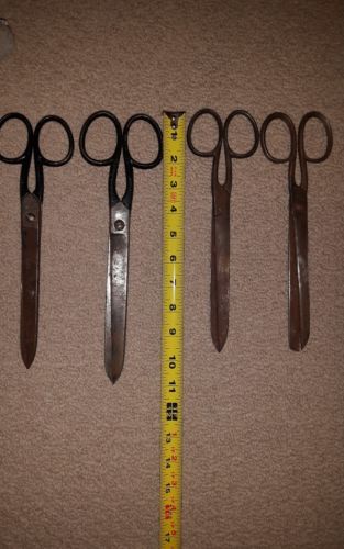 vintage scissors lot of 4 large and old antique