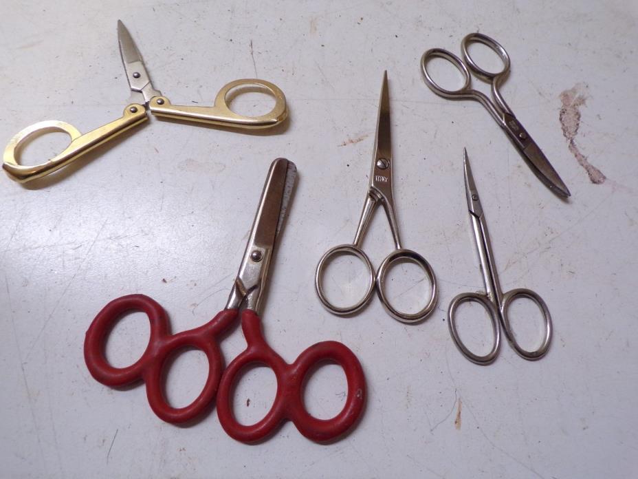 5 smaller Old Pairs Scissors 1 is folding