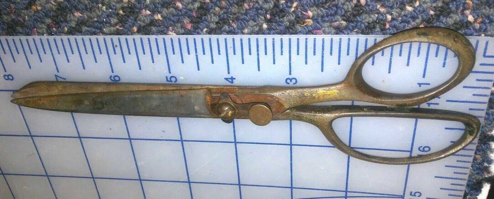 Vintage scissors screw on side antique old slot screw steam industrial