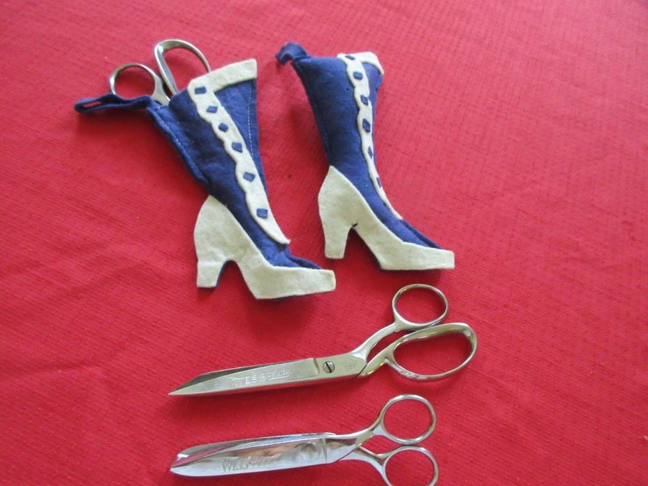 VINTAGE WISS PINKING SHEARS & SCISSORS  UNIQUE PIN CUSHION!!