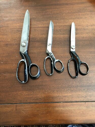 3 Pairs Of Vintage WISS Inlaid 22 12 1/2 Inch, 29 Large Pair Scissor/Shears