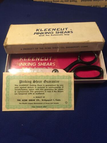 Vintage Acme Shear Co. USA Kleencut Pinking Shears With Automatic Stop