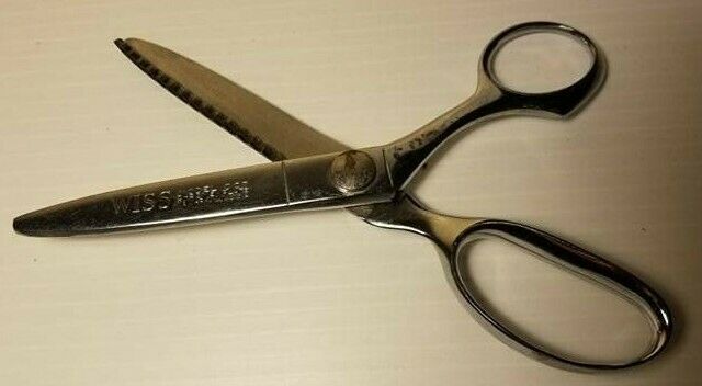 Vintage Wiss CC7 Chrome Plated Pinking Shears scissors +/- 7