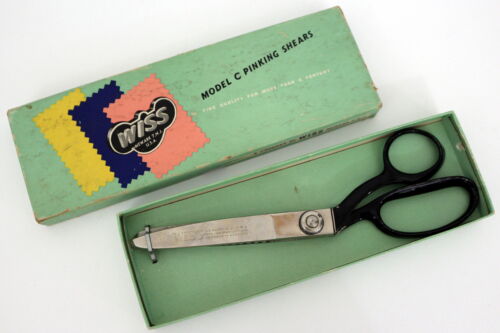 Vintage Wiss Model C Pinking Shears 9” with Black Handle Made In USA