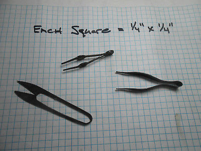 (3 lot) Antique Vtg Small Tiny Scissors and Tweezers (1 Superior ~ 2 unknown)
