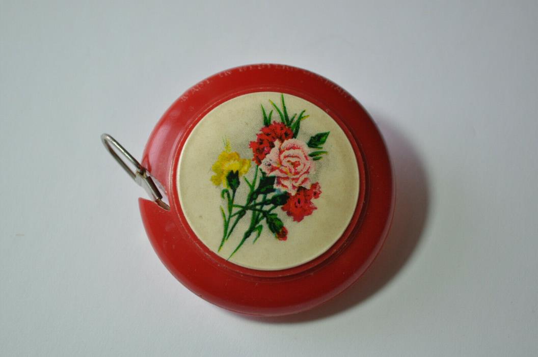 Vintage Cloth Tape Measure - Floral - Flower Theme - Western Germany - Sewing