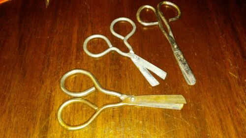 Old church scissors steel - get all 3 pair vintage rounded handle lot#3