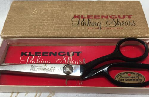 Kleencut Vintage Pinking Shears Scissors With Original Box, Sewing Tool Notions