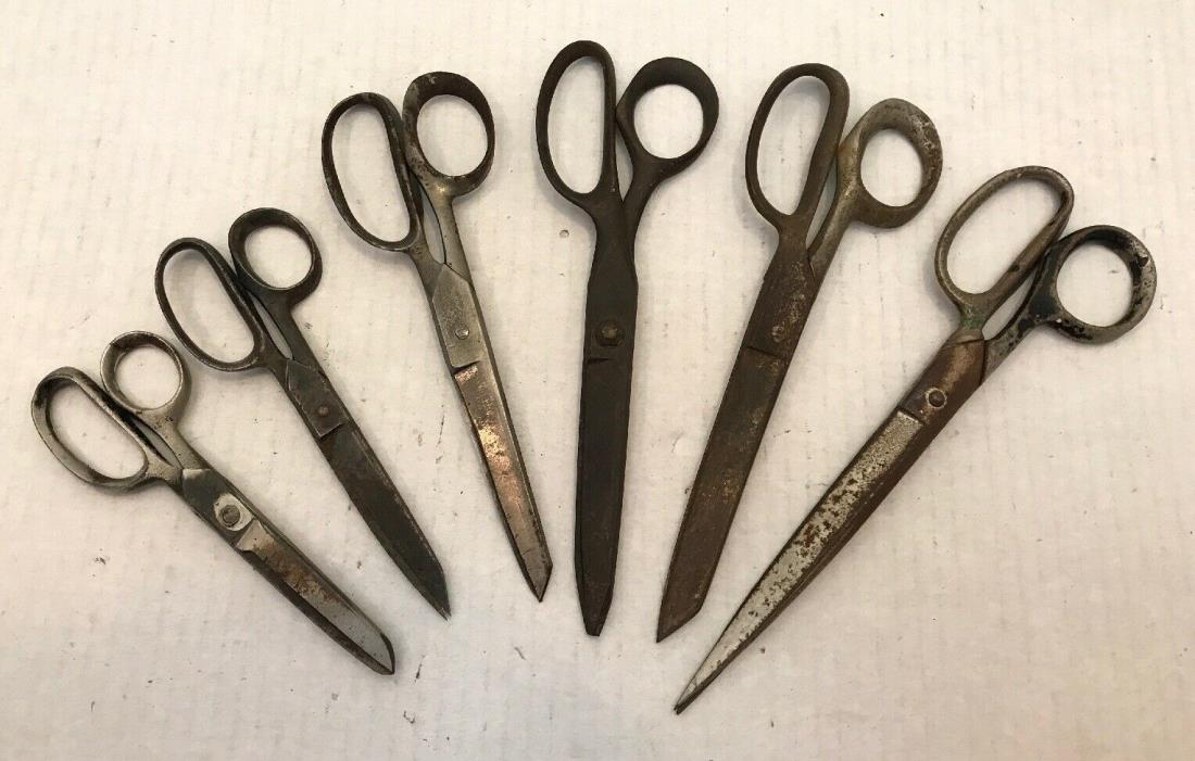 6PC lot Vintage Scissors - Kleencut Clauss U-set Eversharp V Forge + more lot2