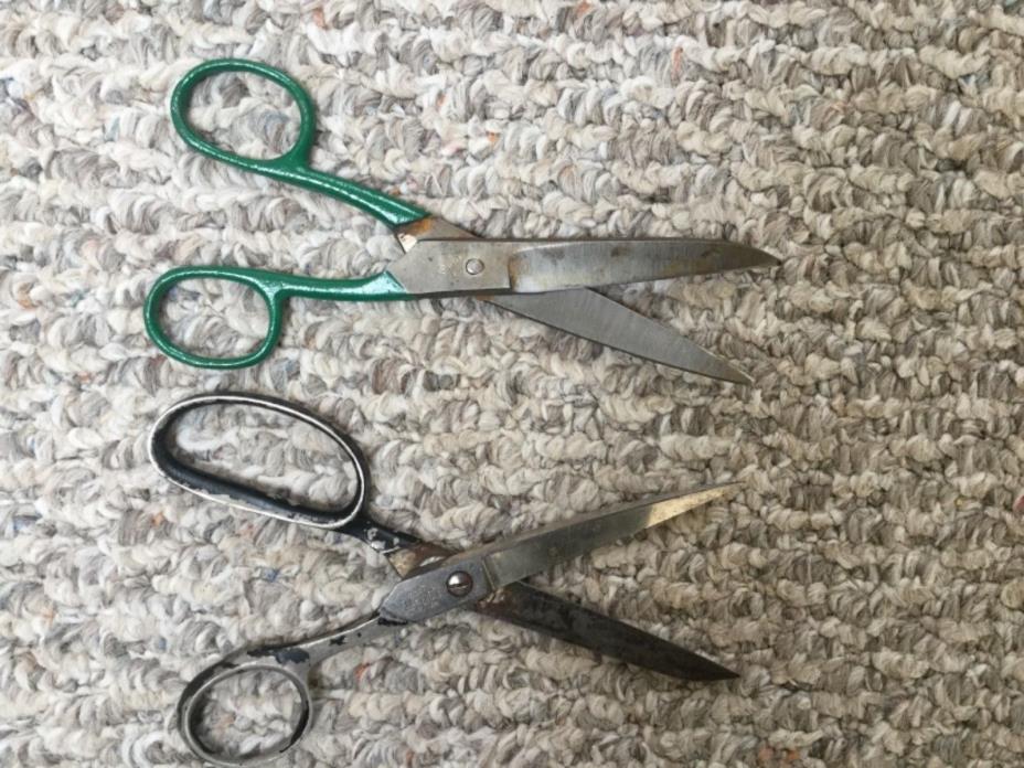 Vintage scissors W.H. Compton CO. Reliance Fabric  + unmarked Japan scissor 6”