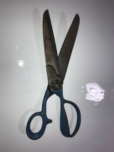 Vintage Supremo Industrial Quality Scissors antique Blue handle USA