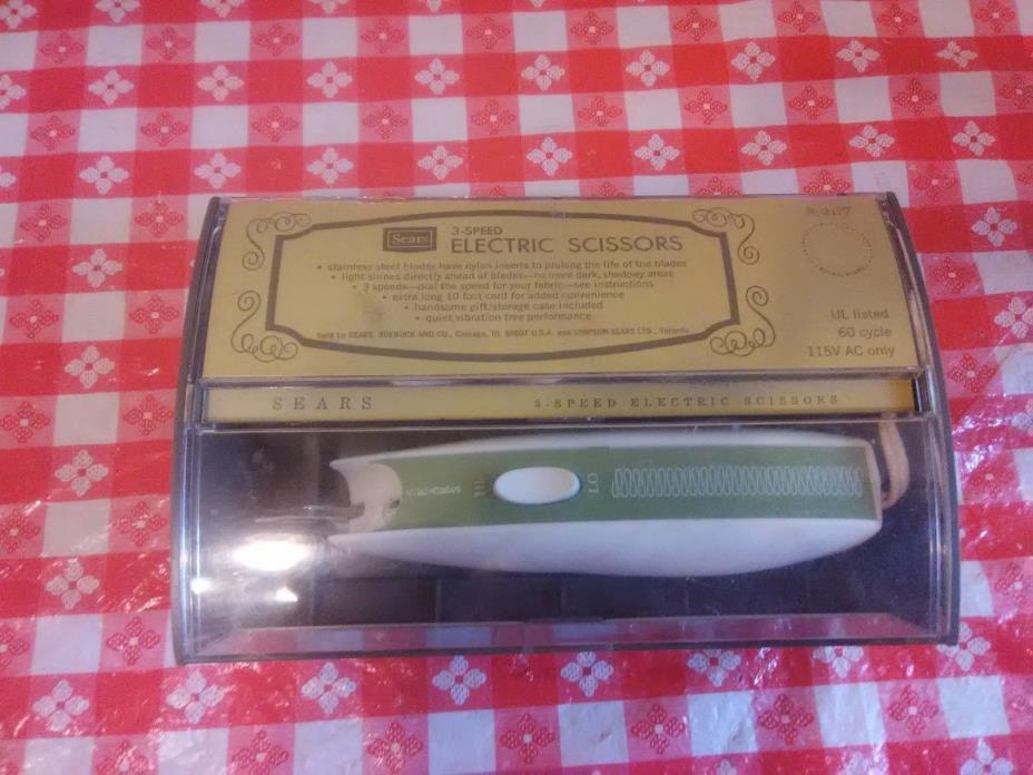Vintage Sears 3 Speed Electric Scissors Original Case )(*^@@D4