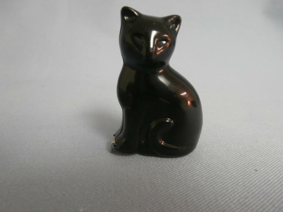 VINTAGE HARD PLASTIC BLACK CAT SEWING TAPE MEASURE