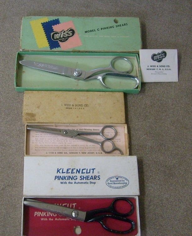 Scissors lot WISS KleenCut 3 total in original boxes Pinking Thinning shears
