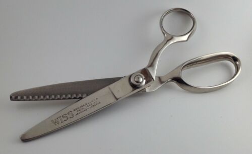 Vintage Collectible Wiss Nickle Plated Pinking Shears Sewing Scissors Tool