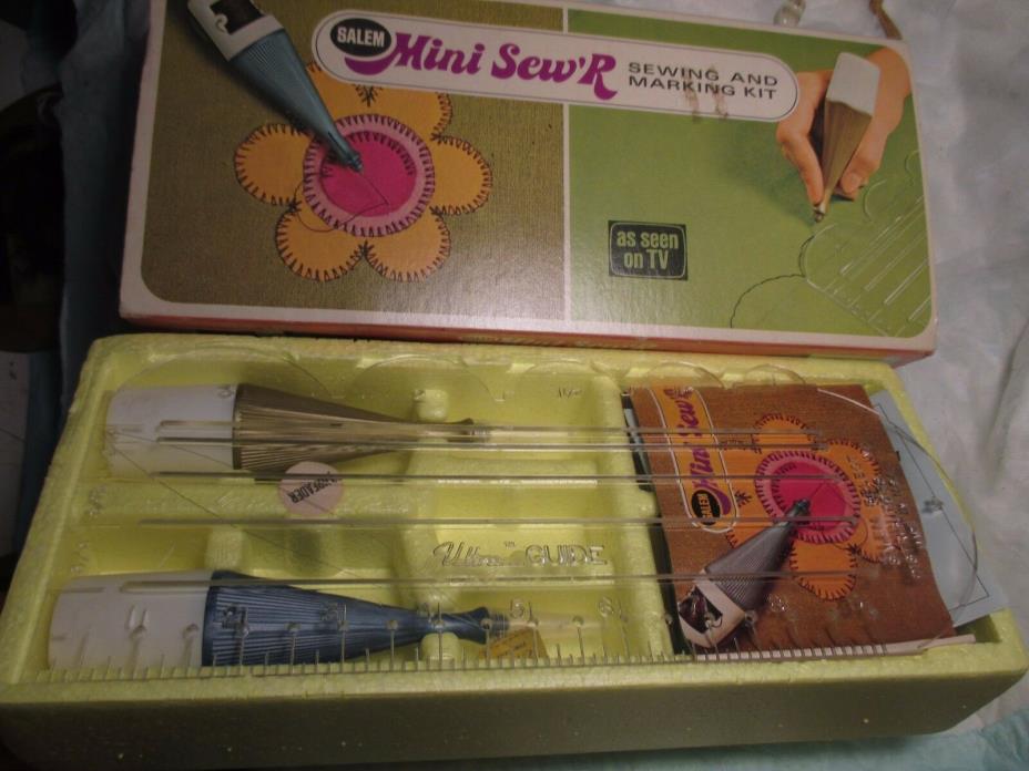 Salem Mini Sew R Sewing & Marking Kit Orig Box mid century vintage collectible