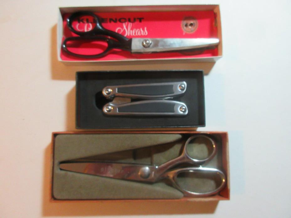 Vintage KLEENCUT -USA & GINGHER -Brazil Pinking Shears & Gentleman's Multi-Tool
