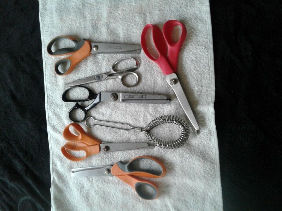 Lot of scissors plinking Four are wiss and Judisco   and more vintage ice filter