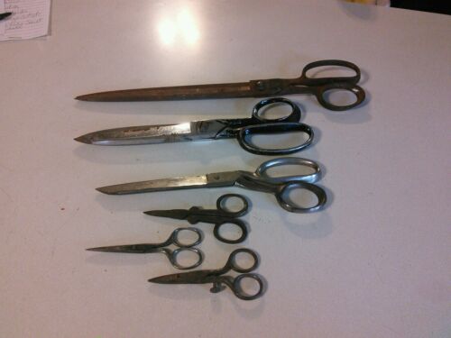 Lot 6 Vintage Antique Scissors-Sewing/Tailor Reliance, Compton, Germany