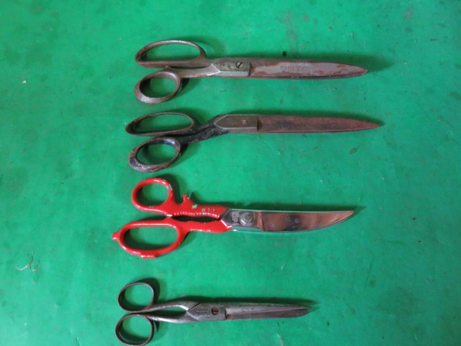 Scissor Lot Of 4 Vintage Pairs Crafts Sewing wiss samman, krusius, brothers, s&a