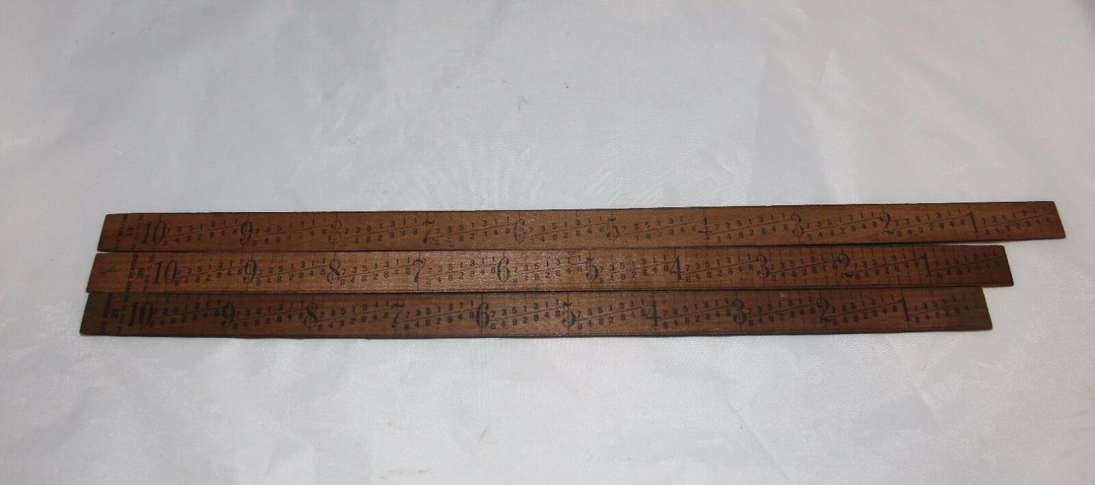Vintage Wooden Dressmakers Bust Measurement Ruler Tool Lot of 3