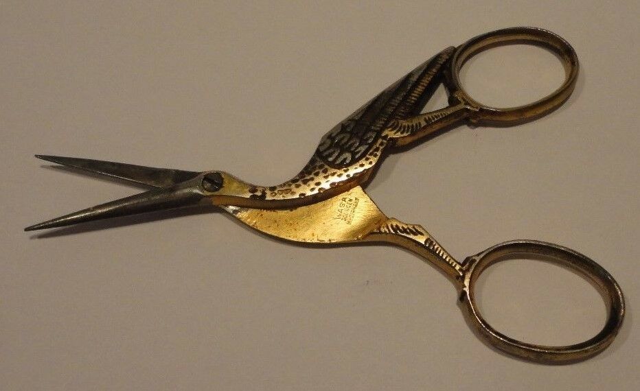 Wasa Solingen Germany Stork Bird Gold Tone Scissors