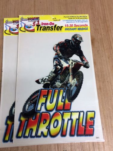 2 Vintage T-Shirt Iron On Transfer Colorful Full Throttle Motocross