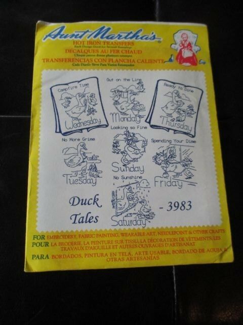 VINTAGE Aunt Martha's IRON-ON Embroidery TRANSFERS - #3983 DUCK TALES