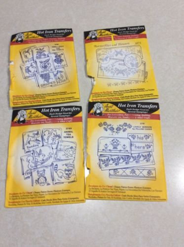 Vtg Lot Aunt Martha's Hot Iron Transfers His Hers Butterfly Fruit Animals Embroi