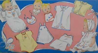 1940s Infant Layette ~ Trousseau Motifs Uncut Vogart 139 Embroidery Transfer