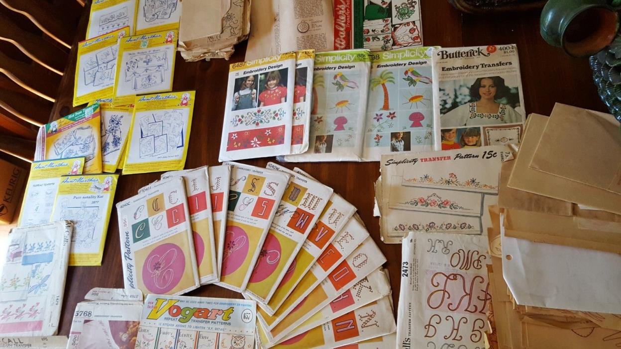 ESTATE lot Vintage Embroidery Transfers Designs HUNDREDS iron-on transfers (#2)