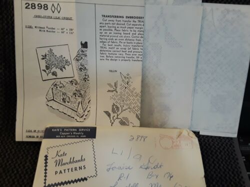 Vintage Kate Marchbanks Lilac & Cobweb Coverlet Transfer Pattern 2898