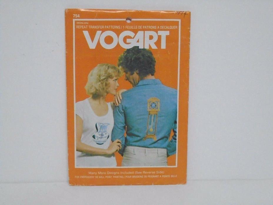Vintage Vogart Transfer Pattern #754 Lots of Designs UNCUT