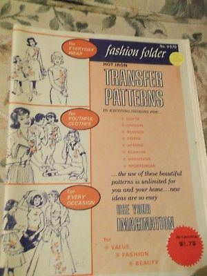 14 pg complete Fashion folder - Hot Iron Transfers - No. V5740- vintage 1960?