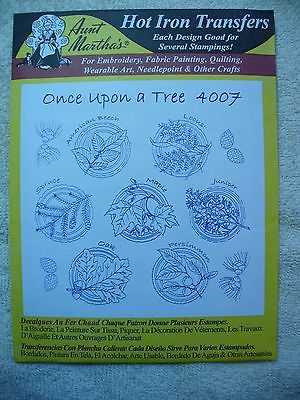 AUNT MARTHA'S IRON-ON TRANSFERS: Once Upon a Tree, maple oak spruce beech, 4007
