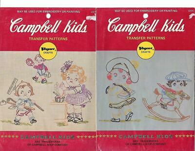 2 CAMPBELL KIDS ~ Vintage VOGART Embroidery Transfers #4103 & #4106 UNUSED