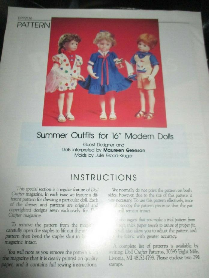Doll Crafter VINTAGE Three SUMMER OUTFITS for 16