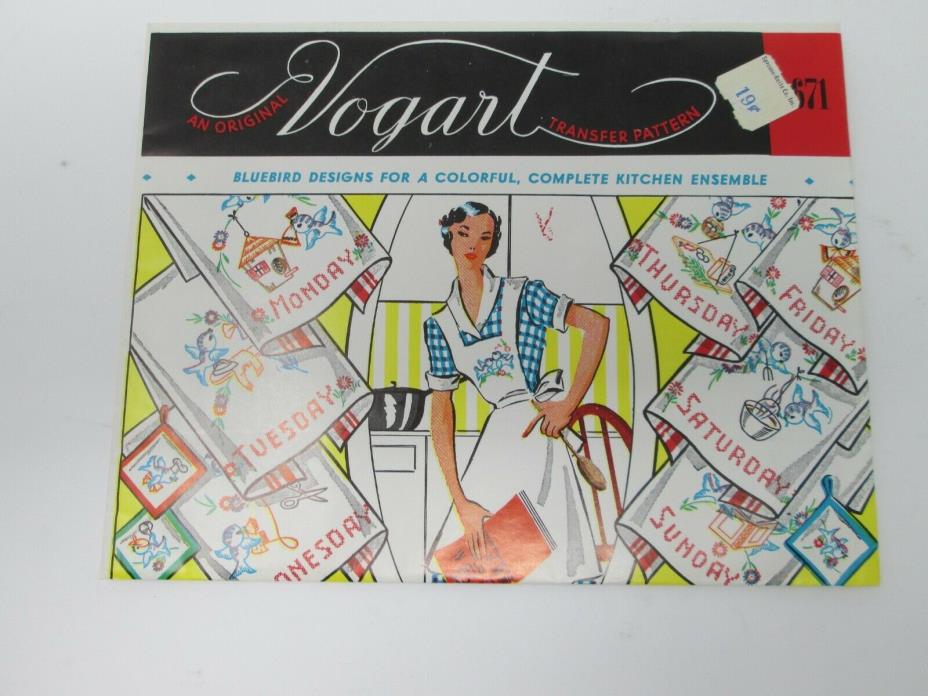 VOGART Embroidery Transfer Patterns-BLUEBIRD Design #671