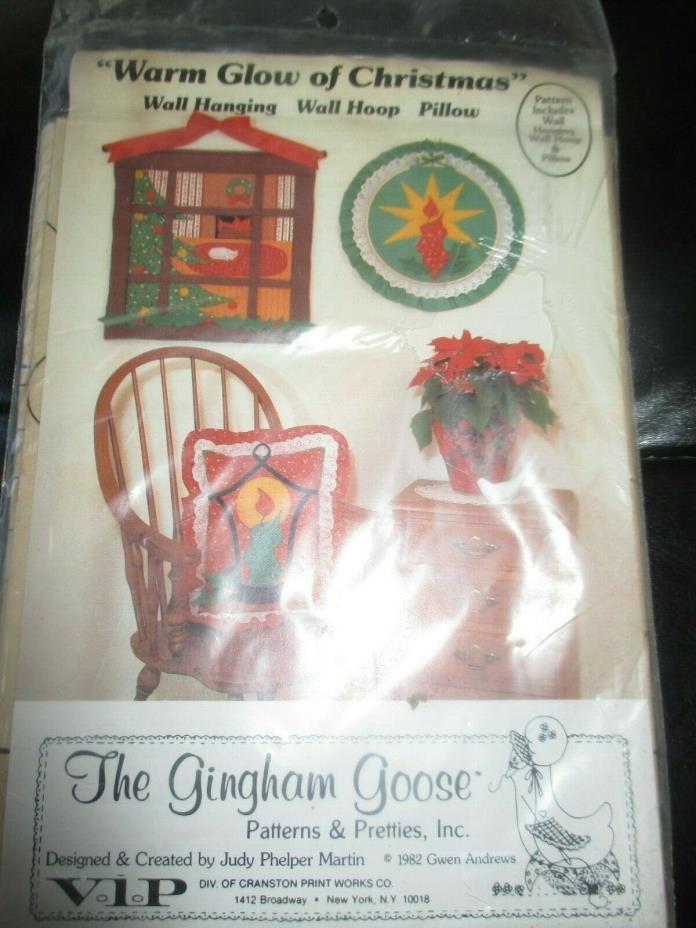 VINTAGE Gingham Goose WARM GLOW Of CHRISTMAS DECORATIONS Sewing PATTERN - 1982
