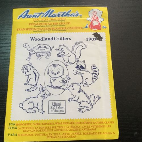 Aunt Marthas Woodland Critters Hot Iron Cross Stitch Embroidery Transfer 3907