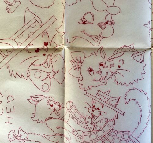1950s Embroidery Pattern Transfers Animals Cowboy High School Vintage Cool