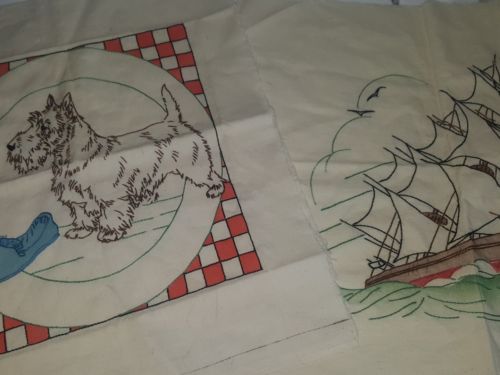Pair of completed but unused 1930s Vogart pillowfront mint condition TWO lovely!