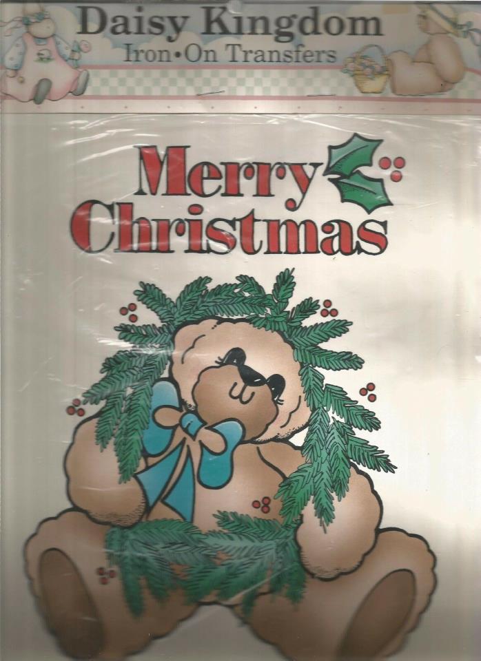 DAISY KINGDOM  IRON ON TRANSFER MERRY CHRISTMAS BEAR  #6430 NIP NEW