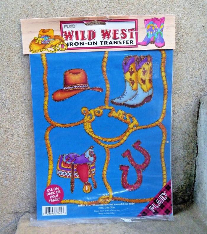 Vintage 1993 Wild West Iron On Transfer by PLAID 